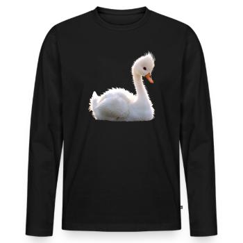 Swan Mute Swan Goose Duck Swan White Swans - Men's Premium Organic Long Sleeve Shirt - black - Front - Nico (187cm)