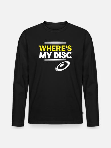 Where's my disc? - Men's Premium Organic Long Sleeve Shirt - black