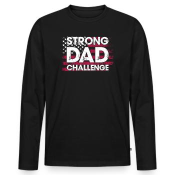 Herausforderung des starken Vaters - Männer Premium Bio Langarmshirt - Schwarz - Vorne - Nico (187cm)