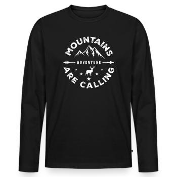 Les montagnes vous appellent - Aventure en plein air - T-shirt manches longues Premium bio Homme - noir - Devant - Nico (187cm)
