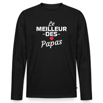 Das Beste unter den Vätern - Männer Premium Bio Langarmshirt - Schwarz - Vorne - Nico (187cm)