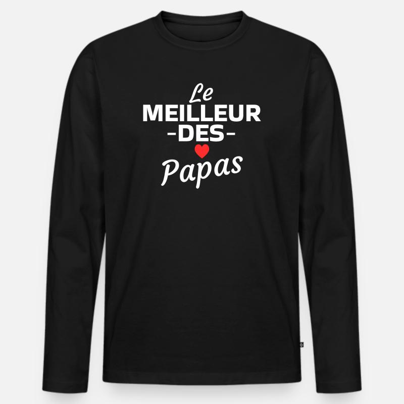 Das Beste unter den Vätern - Männer Premium Bio Langarmshirt - Schwarz