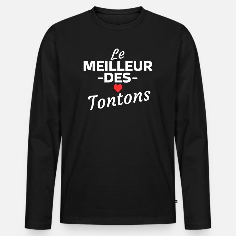 Das Beste vom Onkel - Männer Premium Bio Langarmshirt - Schwarz