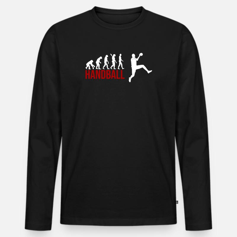 Evolution Handball - Männer Premium Bio Langarmshirt - Schwarz