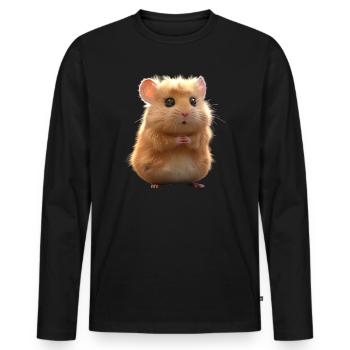Hamster, Rongeur, Hamster doré, Hamster européen, Hamster - T-shirt manches longues Premium bio Homme - noir - Devant - Nico (187cm)