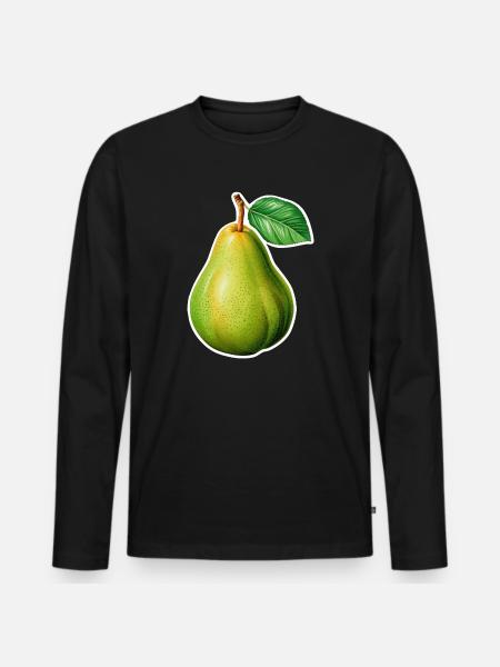 Illustrazione di pere – Stile da giardino vintage - Maglia a manica lunga ecologica premium da uomo - nero