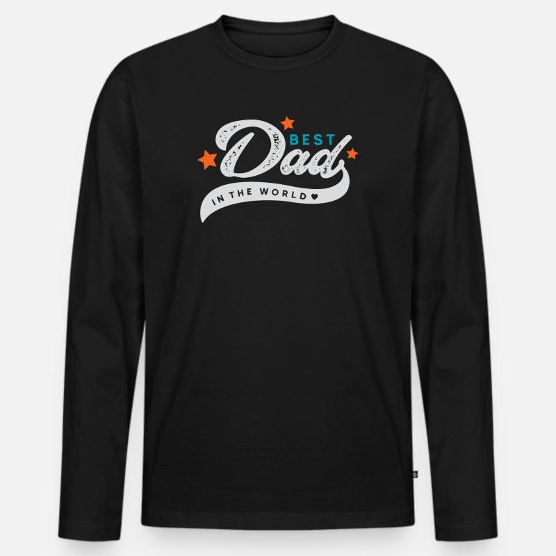 Bester Vater der Welt - Männer Premium Bio Langarmshirt - Schwarz
