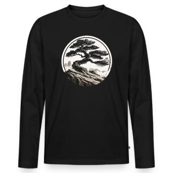 Asian Landscape - Men's Premium Organic Long Sleeve Shirt - black - Front - Nico (187cm)