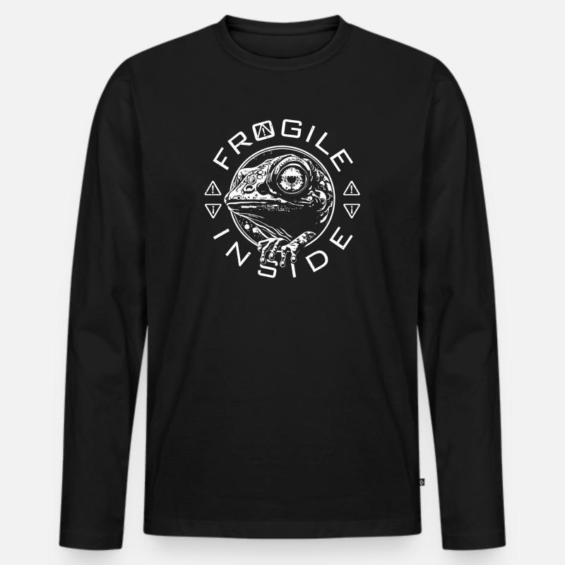 Frogile Inside - Männer Premium Bio Langarmshirt - Schwarz