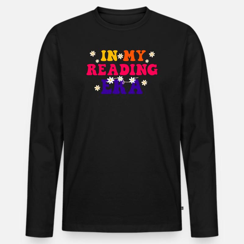 In meiner Lese-Ära - Männer Premium Bio Langarmshirt - Schwarz