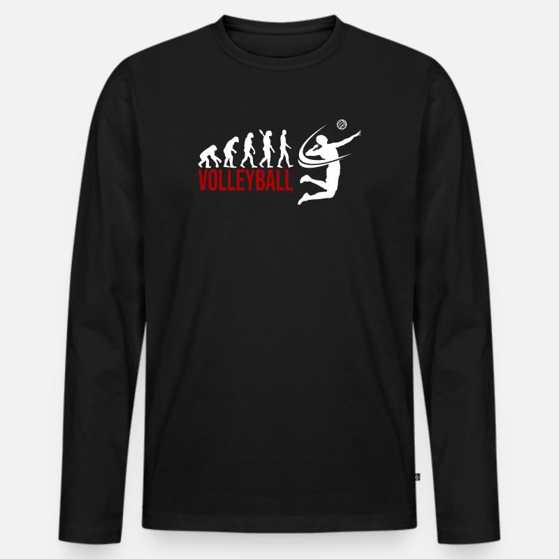Evolution Volleyball - Männer Premium Bio Langarmshirt - Schwarz