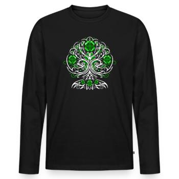 Arbre de vie de la Saint-Patrick avec des trèfles - T-shirt manches longues Premium bio Homme - noir - Devant - Nico (187cm)