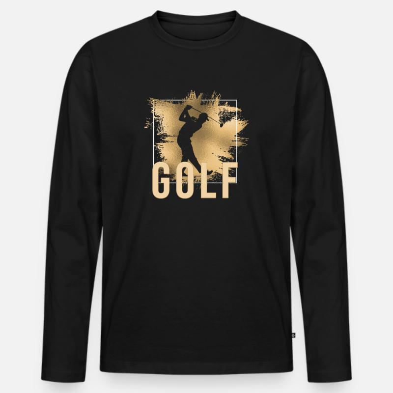 Golfsport - Männer Premium Bio Langarmshirt - Schwarz