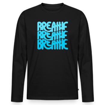 Respirer - T-shirt manches longues Premium bio Homme - noir - Devant - Nico (187cm)