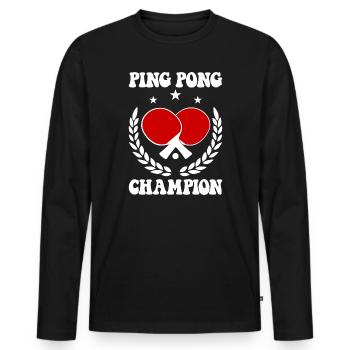 Ping Pong Champion Design Table Tennis and - Men's Premium Organic Long Sleeve Shirt - black - Front - Nico (187cm)