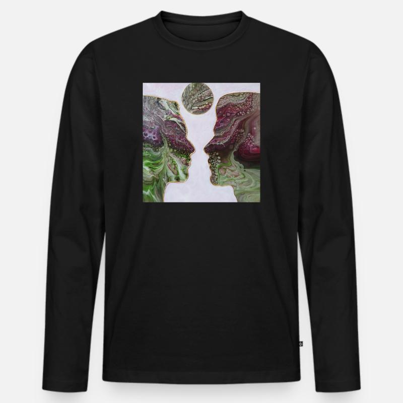 Zusammen - Männer Premium Bio Langarmshirt - Schwarz