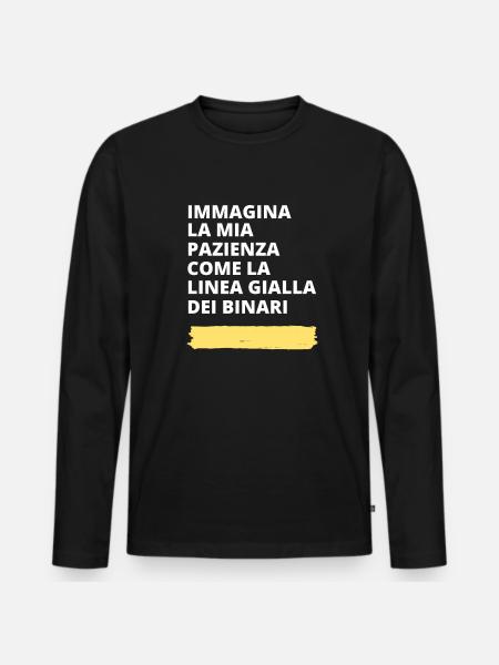 Immagina - motivo ironico e divertente - Maglia a manica lunga ecologica premium da uomo - nero
