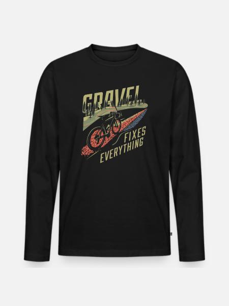 Gear and Trail Cycling Art - Men's Premium Organic Long Sleeve Shirt - black