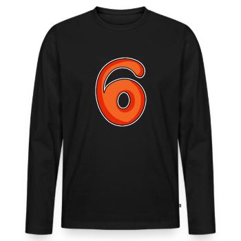 Numéro 6 Numéro - T-shirt manches longues Premium bio Homme - noir - Devant - Nico (187cm)