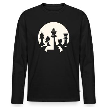 Résumé d’échecs - T-shirt manches longues Premium bio Homme - noir - Devant - Nico (187cm)