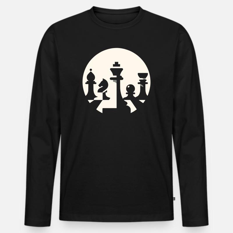 Schach abstrakt - Männer Premium Bio Langarmshirt - Schwarz