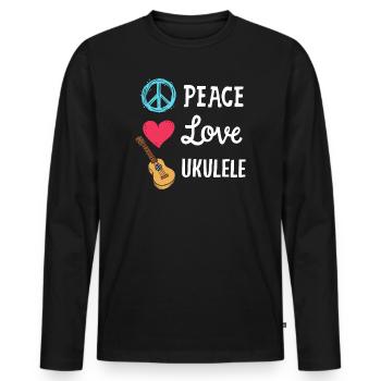 Ukulele Ukulele-Spieler - Männer Premium Bio Langarmshirt - Schwarz - Vorne - Nico (187cm)