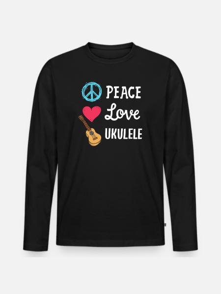 Ukulele Ukulele-Spieler - Männer Premium Bio Langarmshirt - Schwarz