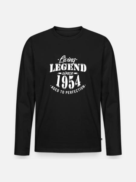 Birthday Legend 1954 Perfection - Men's Premium Organic Long Sleeve Shirt - black