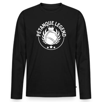 Boules de pétanque pour pétanque, pétanque et pétanque - T-shirt manches longues Premium bio Homme - noir - Devant - Nico (187cm)