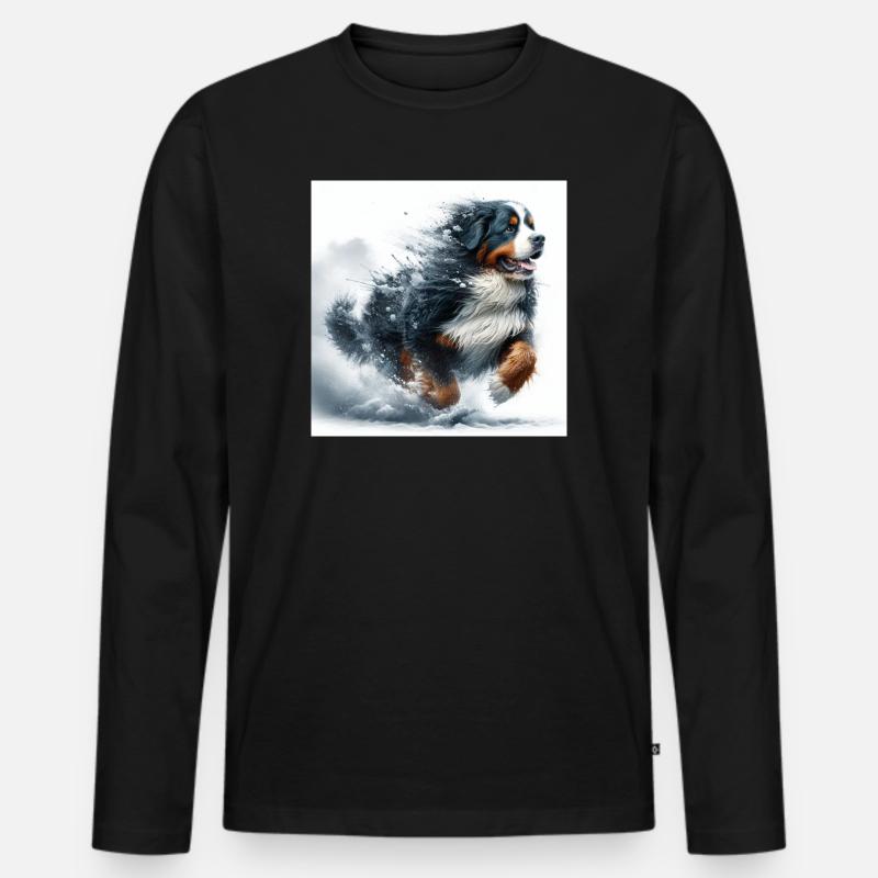 Berner Sennenhund - Männer Premium Bio Langarmshirt - Schwarz