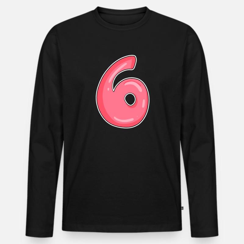 6 - Männer Premium Bio Langarmshirt - Schwarz