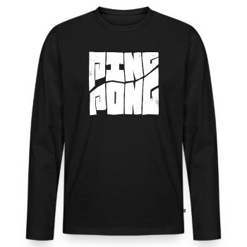 Tennis de table avec batte de tennis de table Ping Pong - T-shirt manches longues Premium bio Homme - noir - Devant - Nico (187cm)