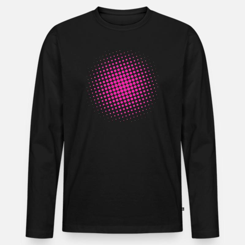 Raster rot - Männer Premium Bio Langarmshirt - Schwarz