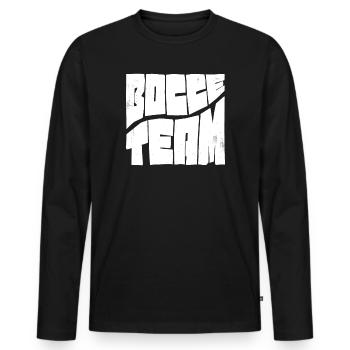 Tenue de l’équipe de pétanque avec Jack Bocci jeu de pétanque - T-shirt manches longues Premium bio Homme - noir - Devant - Nico (187cm)