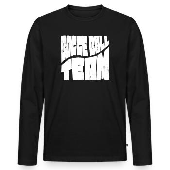 Tenue de l’équipe de pétanque avec Jack Bocci jeu de pétanque - T-shirt manches longues Premium bio Homme - noir - Devant - Nico (187cm)