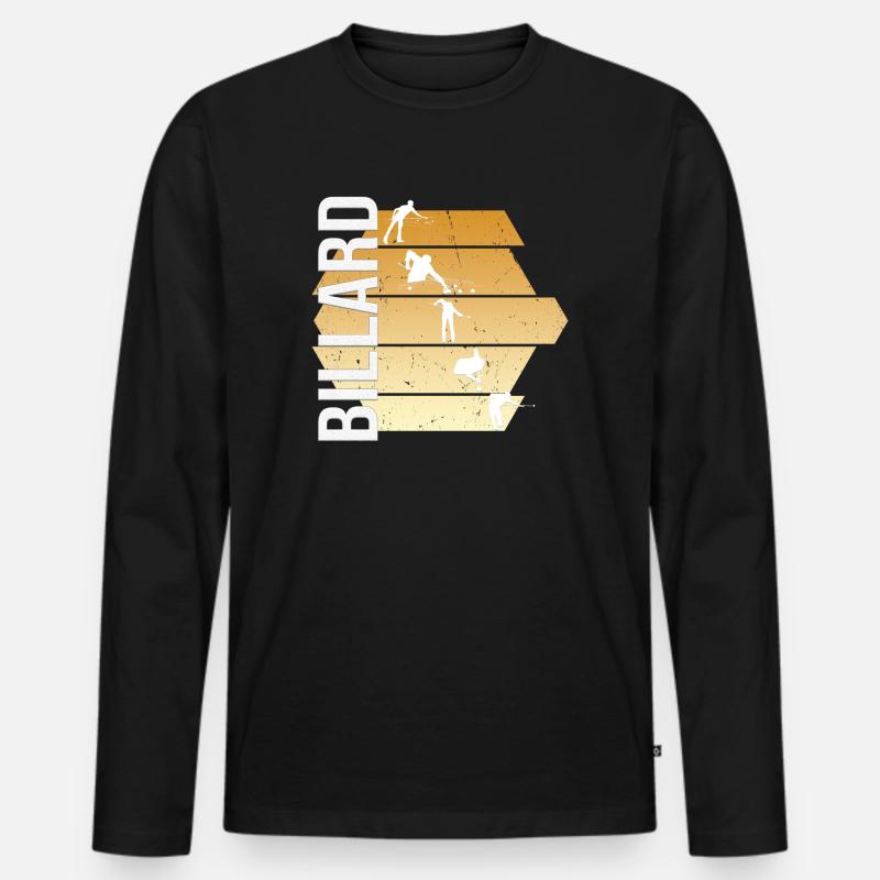 Billard - Männer Premium Bio Langarmshirt - Schwarz