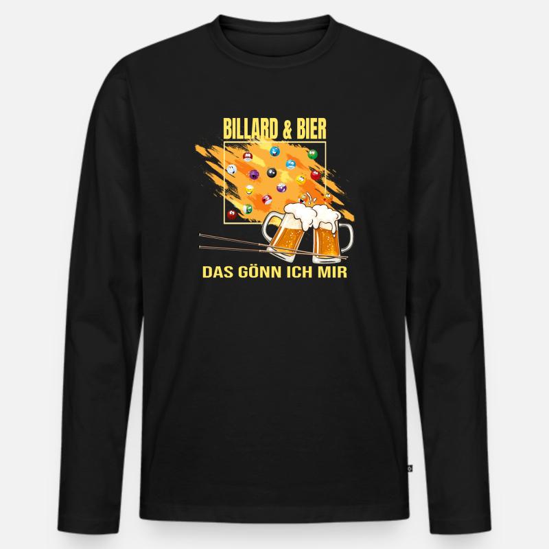 Billard & Bier - Das gönn ich mir - Männer Premium Bio Langarmshirt - Schwarz
