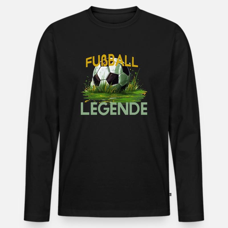 Fußball Legende - Männer Premium Bio Langarmshirt - Schwarz