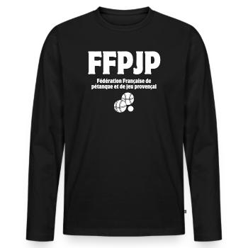 pétanque, pétanque player, pétanqueur - Men's Premium Organic Long Sleeve Shirt - black - Front - Nico (187cm)