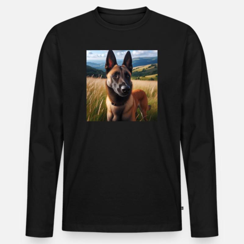 Belgischer Malinois - Männer Premium Bio Langarmshirt - Schwarz