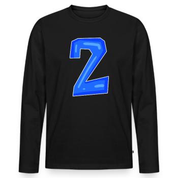 2 - T-shirt manches longues Premium bio Homme - noir - Devant - Nico (187cm)