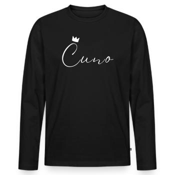Cuno Name König T-Shirt Geschenk Männer - Männer Premium Bio Langarmshirt - Schwarz - Vorne - Nico (187cm)