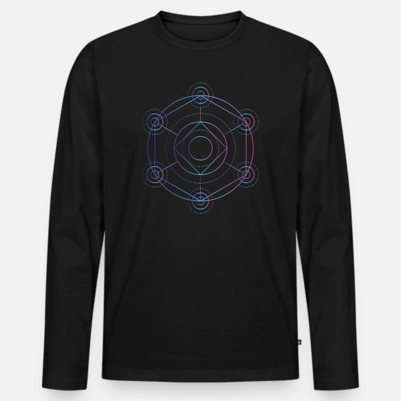 Merkaba - 7 Chakren - Männer Premium Bio Langarmshirt - Schwarz