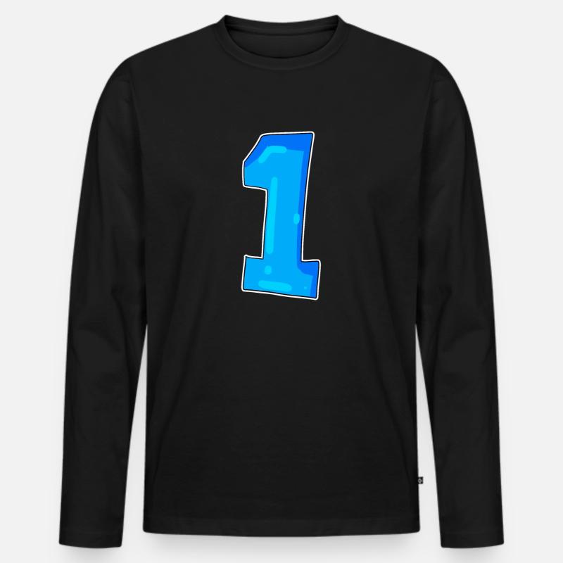 1 - Männer Premium Bio Langarmshirt - Schwarz