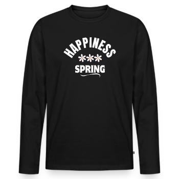 Spring, Happiness, Happiness - Men's Premium Organic Long Sleeve Shirt - black - Front - Nico (187cm)