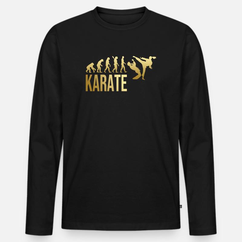 Evolution Karate - Männer Premium Bio Langarmshirt - Schwarz