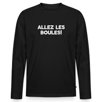 Allez les Boules Saying Boule Ball for Bouler - Men's Premium Organic Long Sleeve Shirt - black - Front - Nico (187cm)