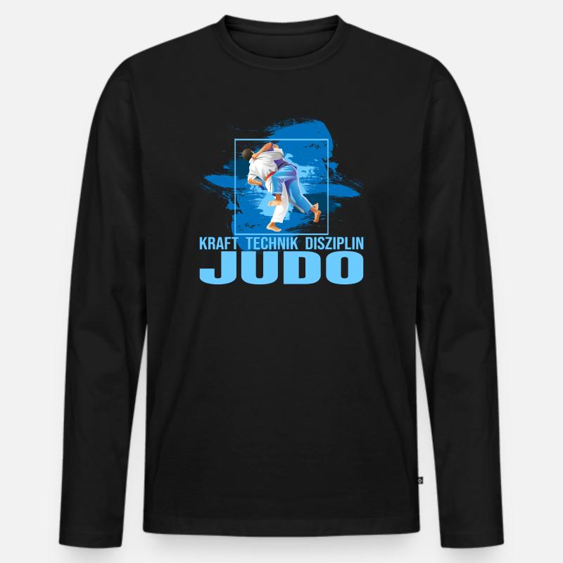 Kraft - Technik - Disziplin - Judo - Männer Premium Bio Langarmshirt - Schwarz
