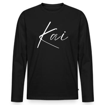 Kai Name T-Shirt Geschenk Für Männer - Männer Premium Bio Langarmshirt - Schwarz - Vorne - Nico (187cm)