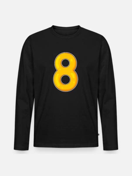 8 Yellow - Men's Premium Organic Long Sleeve Shirt - black